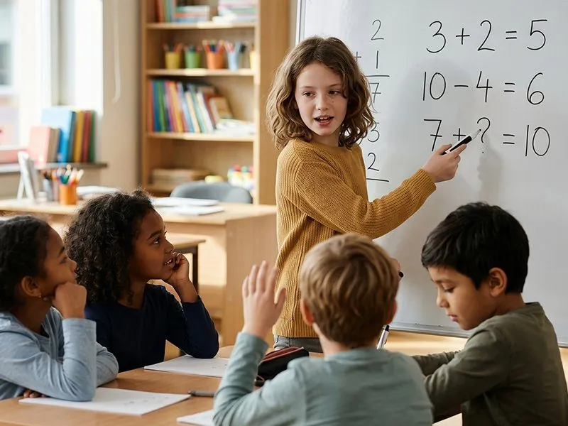 Familie nutzt die Montessori-Web-App MeineMonte auf dem Smartphone